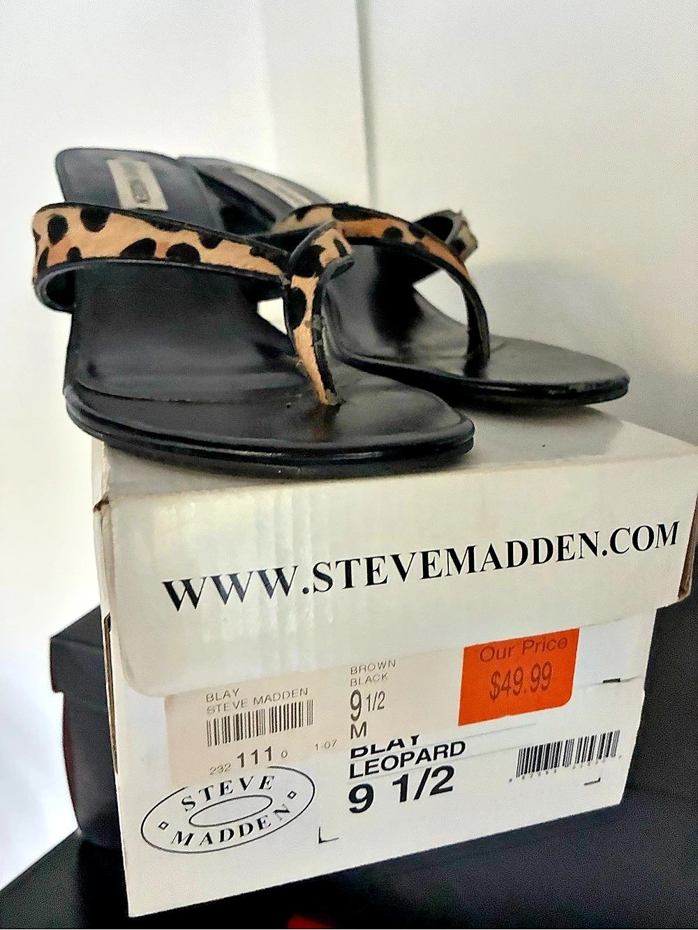 Steve Madden BLAY Animal Print Heels Black & Brown US 9.5